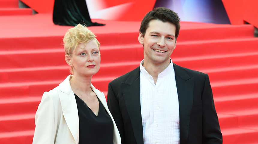 June 23, 2016. - Russia, Moscow. - Opening of 38th Moscow International Film Festival at the 'Rossiya' Theatre. In picture: Daniil Strakhov with his wife  Maria Leonova